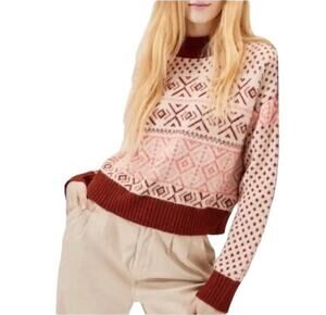 2/$30 American Eagle Nordic Fair Isle Mock Neck Sweater Size M
